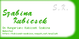 szabina kubicsek business card